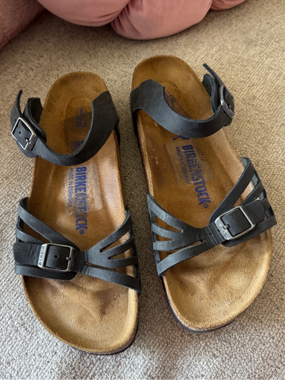 Birkenstock BALI SOFT FOOTBED Leather Buckle Sandal size 39- read description ⚠️
